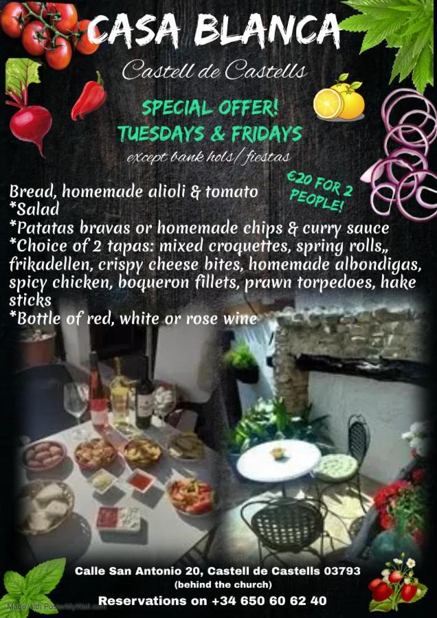Casa Blanca Bed & Breakfast Castell De Castells Exterior foto